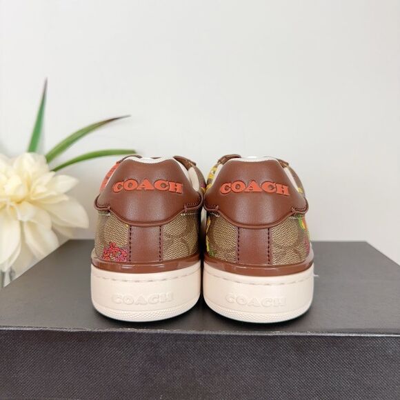 NWT Coach Clip Low Top Sneaker In Signature Canvas With Floral Print size US6 - Picture 7 of 12